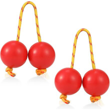 (Red) 2pairs Aslatua Shakers, Kashaka Musical Percussion Instrument, African Asalato Shaker Rattle, Aslatuas Rhythmic Ball, Music Egg Shaker
