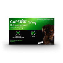 Capstar Flea Tablets for Dogs, for Medium and Large Dogs from 11.5kg to 57kg, Oral Medication for Flea Treatment in Dogs, Contains 6x 57mg