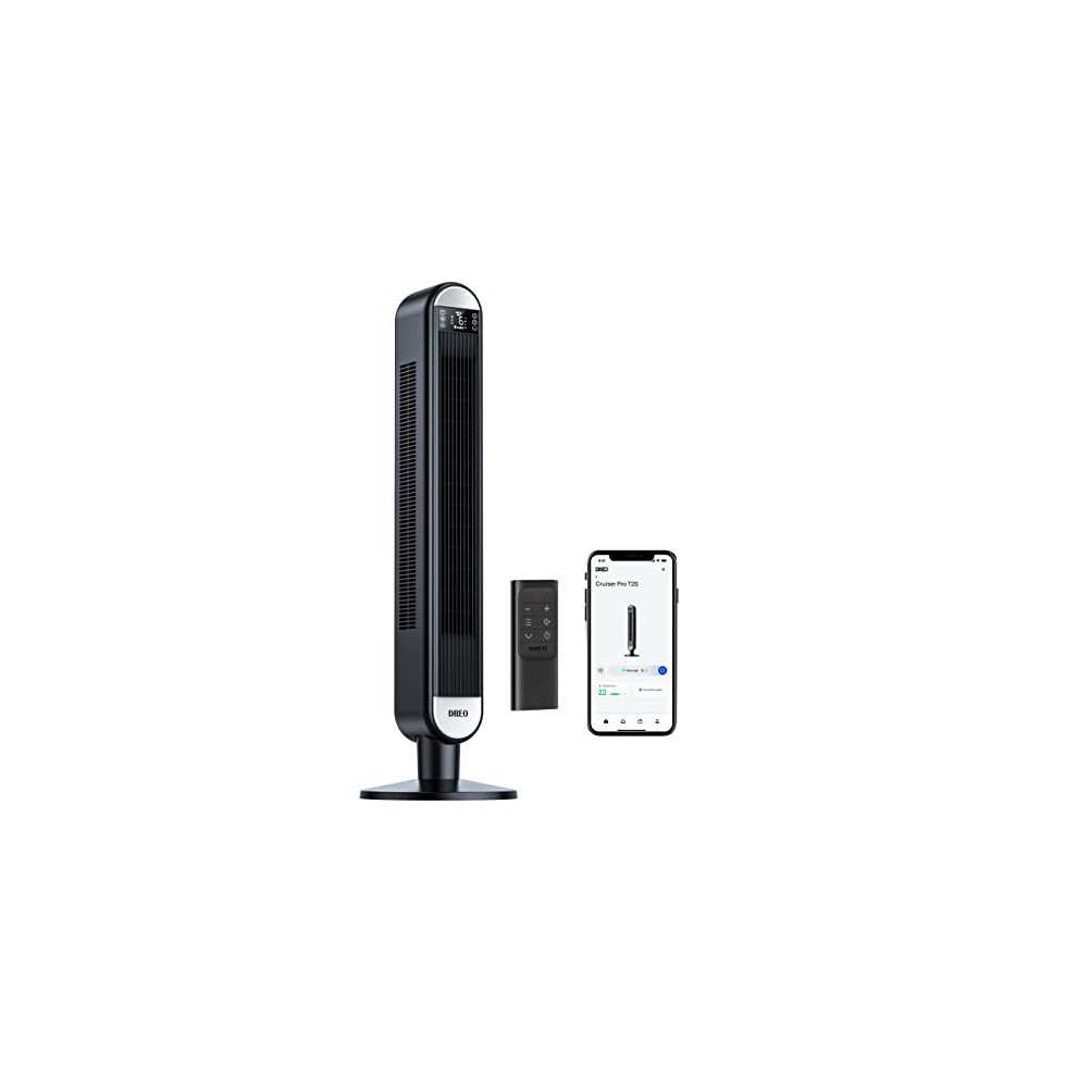 Brand: Dreo Dreo 42 Inch Smart Silent Tower Fan, Wifi Alexa Fan, Electric Cooling Fan 90 Oscillating 6 Speeds 4 Modes 12H Timer Voice Remote Control, Black