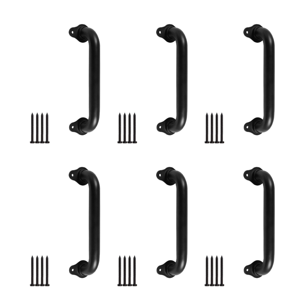 6Pcs 10 Inch Metal Industrial Pipe Wall Handrail - Pipe Barn Door Pull Handle, Staircase Steps Handrail 4852494585190