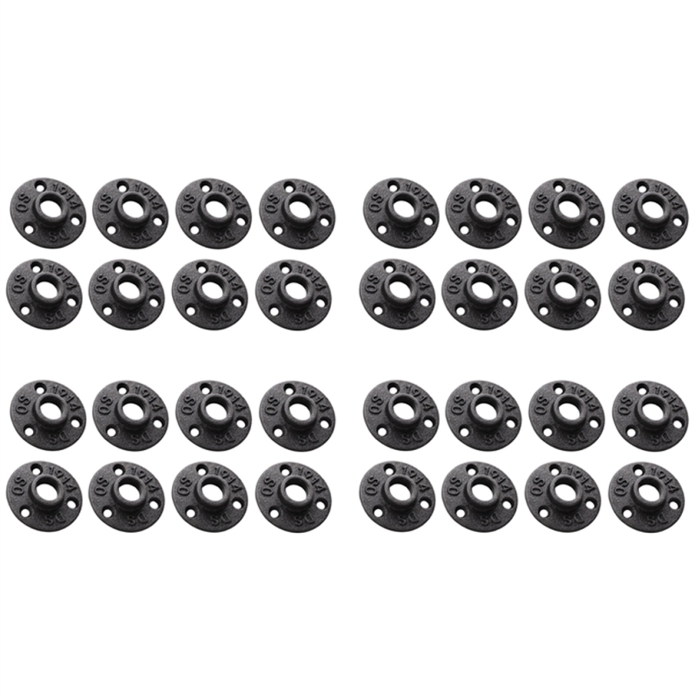 Photos - Other Bathroom Accessories 1/2 Inches Malleable Cast Iron Pipe Flange, 1/2 Inches Black Pipe Threaded Pipe Nipples, 32 Pcs