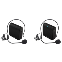 2X Rolton Portable Microphone Loud Speaker Mini Voice Amplifier with USB TF Card FM Radio for Teacher Tour Guide(Black)
