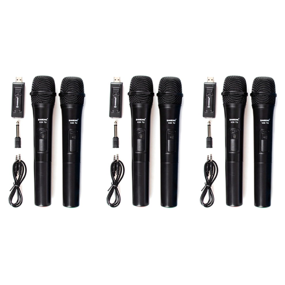 3 Set Zansong Uhf Usb 3.5Mm Wireless Microphone Megaphone Handheld Mic With Receiver For Karaoke Speech Loudspeaker V20 4852494581901