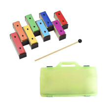 8-note Xylophone Colorful Glockenspiel Removable Rainbow Color Metal Plates Resonator With Plastic