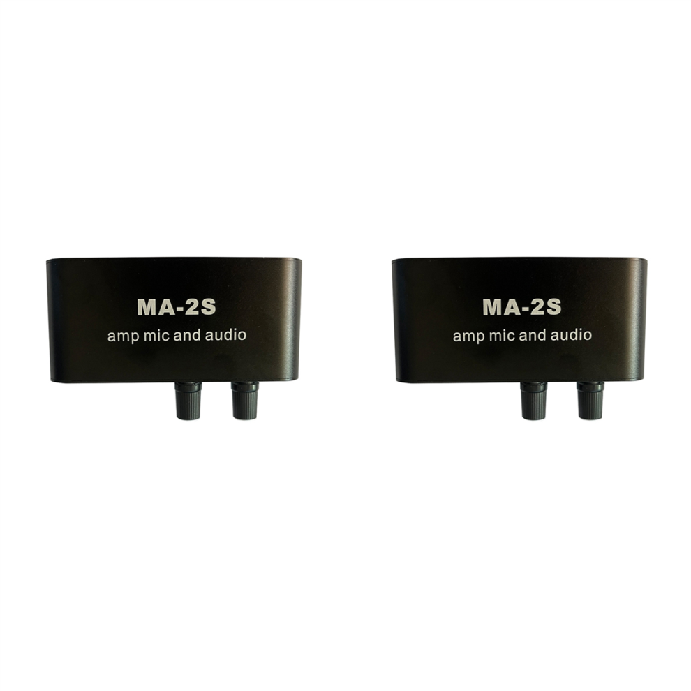 2X 6.5Mm Dynamic Microphone 3.5Mm Condenser Microphone Headphone Amplifier Audio Preamplifier Mixing Board Ma-2S 4852494576938