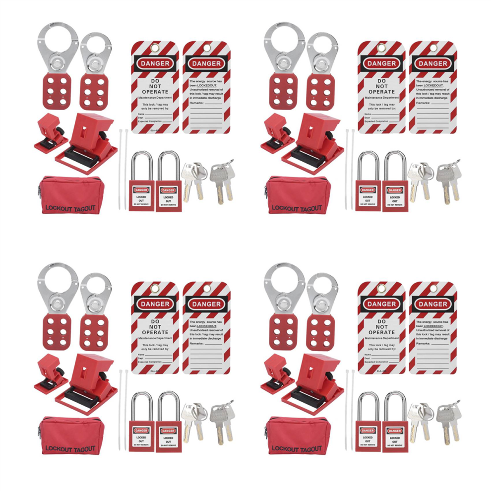 36 PCS Lockout Tagout Locks Tags Set- Lockout Locks Keyed Different Safety Padlocks Lockout Station Lock Out Tag Out Kit