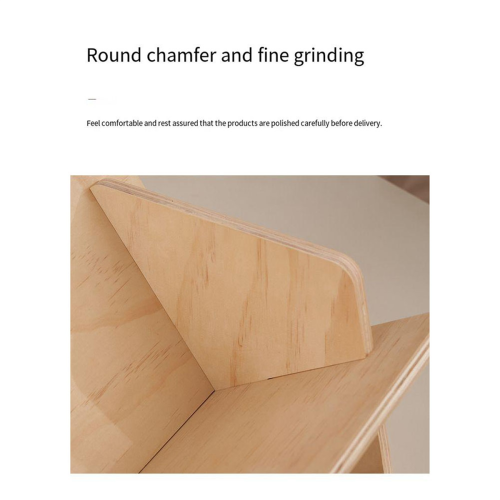 Wooden Tilted Tabletop Bookshelf Kids Bookcase Rustic Desktop Storage