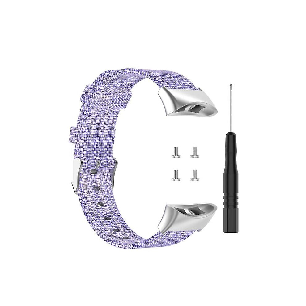(Purple) Replacement Nylon Watch Band Wrist Strap For Garmin Forerunner 45 45s Swim 2