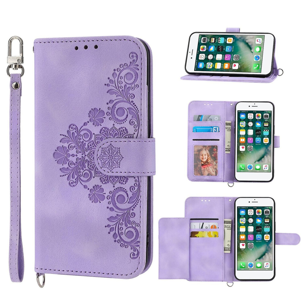 (Purple) Leather Phone Case For Iphone Se 2022 / Se 2020 / 8 / 7 Purple 9430790529770