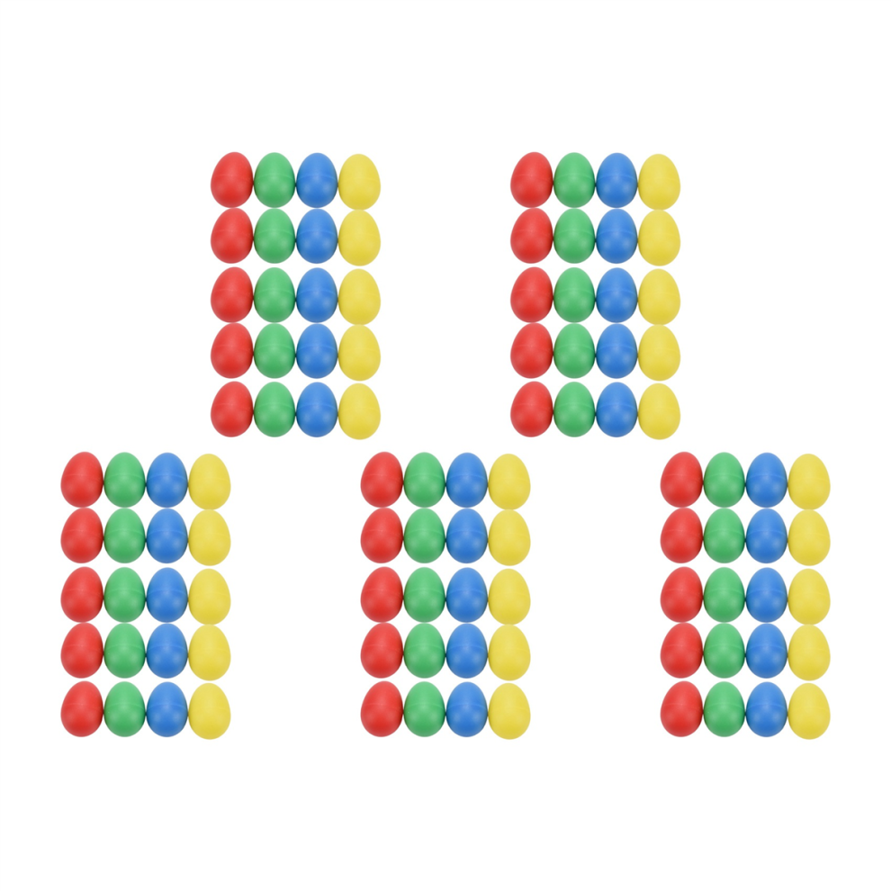 100Pcs Shaker Eggs Plastic Musical Egg Shaker with 4 Colors Kids Maracas Egg Percussion Toys