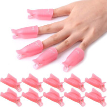10 Pcs Gel Nail Polish Remover Clips, Plastic Acrylic Nail Art Remover Soak Off Wrap Cleaner Cap Clip