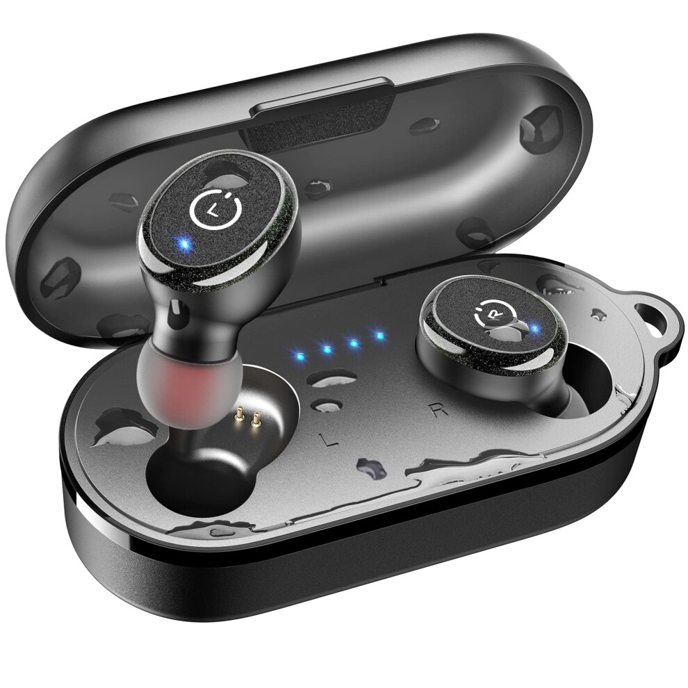 Tozo T10 Bluetooth 5.3 Wireless Earbuds With Wireless Charging Case Ipx8 Waterproof Stereo Headphones In Ear Built In Mic Headset Premium Sound Black