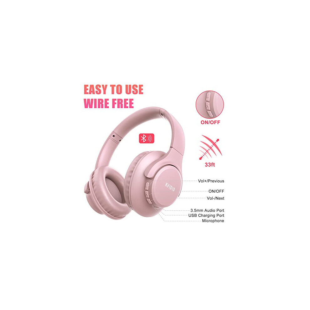 kvidio-bluetooth-headphones-over-ear--65-hours-playtime-wireless-headphones-with-microphone--foldable-lightweight-headset-with-deep-bass--pink