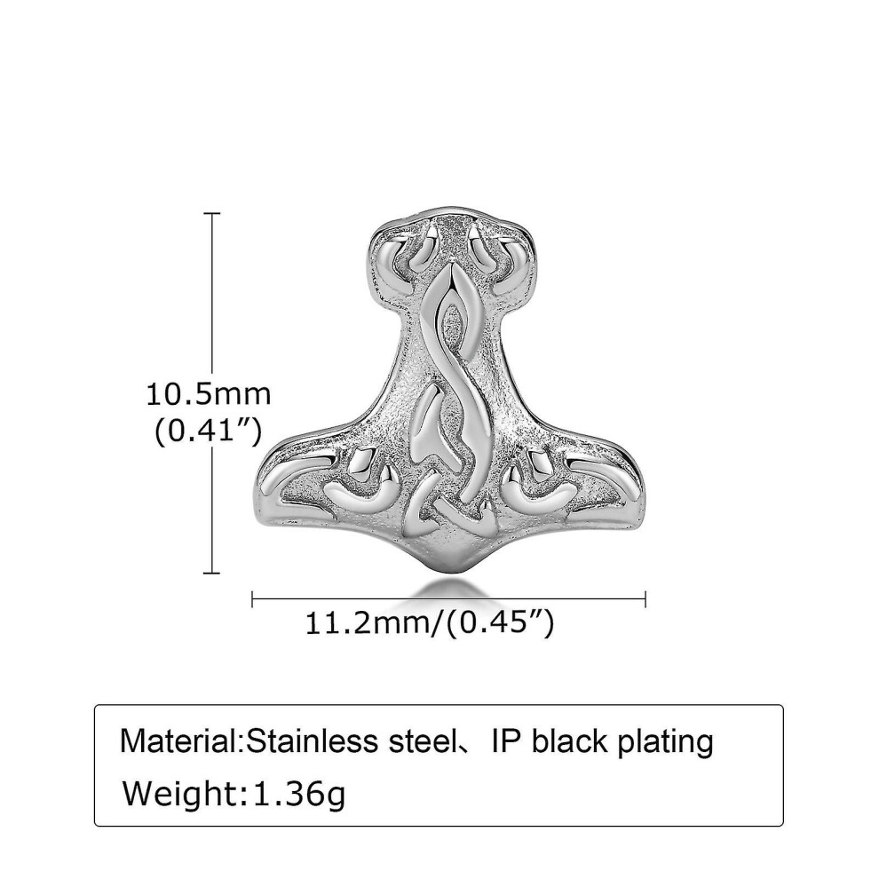 (1pcs1) Thors Hammer Stainless Steel Stud Earrings Men. Viking Jewelry, Thors Hammer Jewelry, Mjlnir, Norse Jewelry.-image-OPC-PDNXDYG-NEW