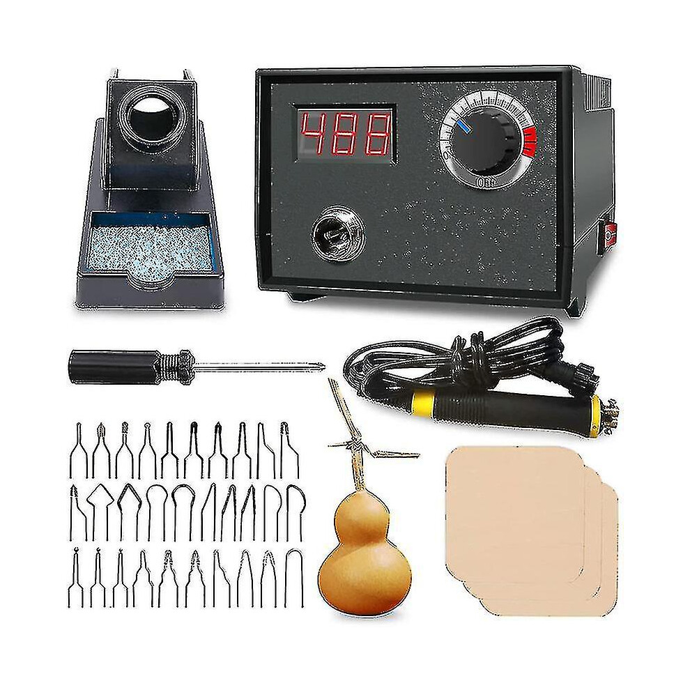 Pyrography Wood Burning Kit Professional Wood Burner Tool 30 Woodburning Pen Tips(,)