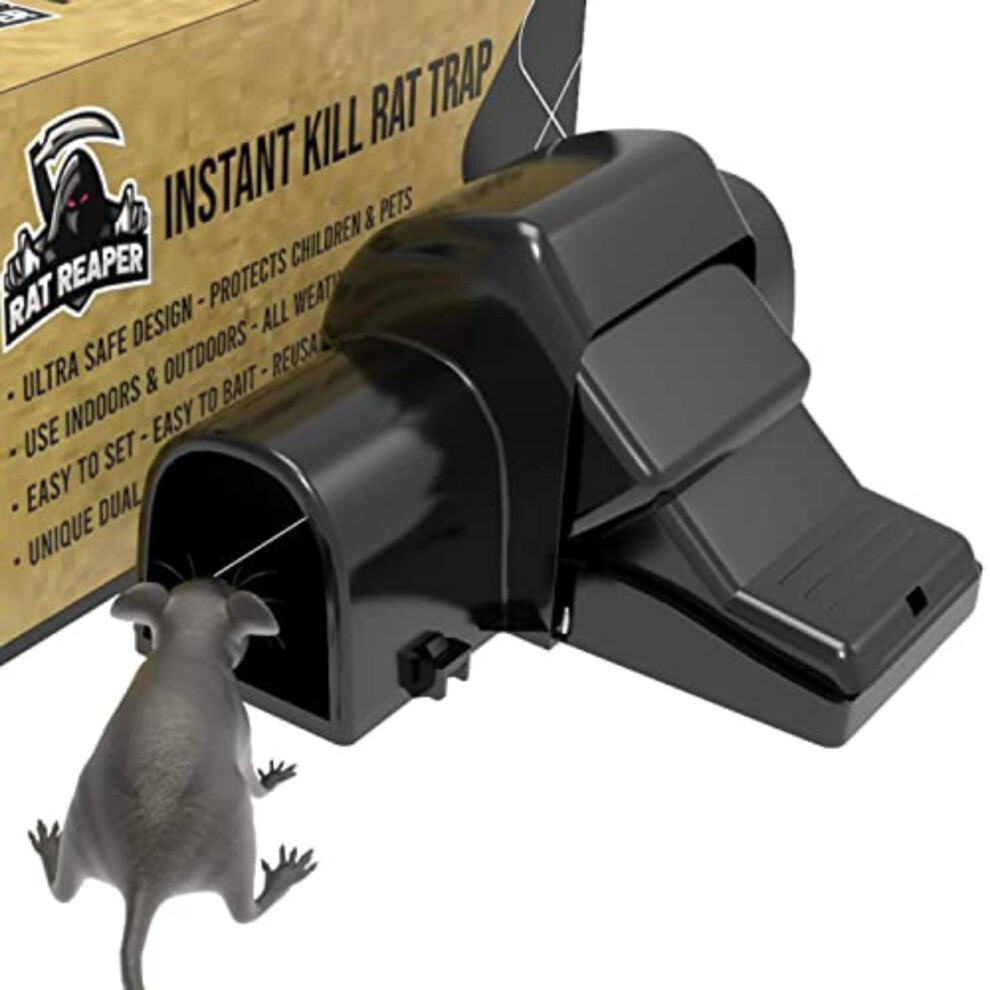 Rat Reaper - Humane Rat Traps That Kill Instantly | Rat Traps For Outdoors Garden Garage | Dog & Pet Safe Rat Killer for Large UK Rats | Best Rat