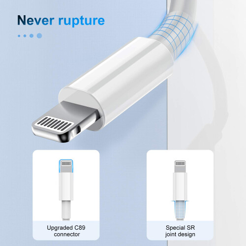 2 Packungen iPhone Ladekabel, Apple Flash Ladegerät USB Kabel 2 Meter 2