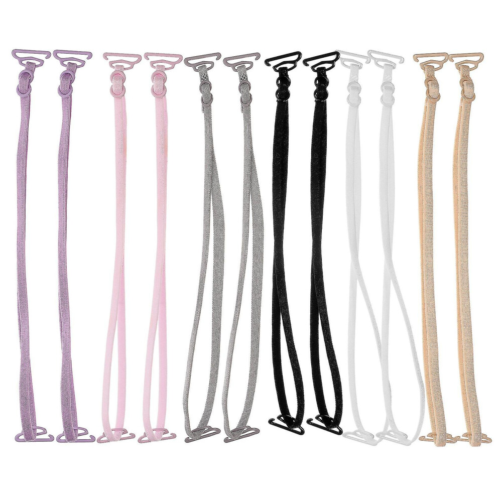 6 Pairs Bra Straps Replacement Elastic Bra Strap Holders Adjustable Shoulder Straps