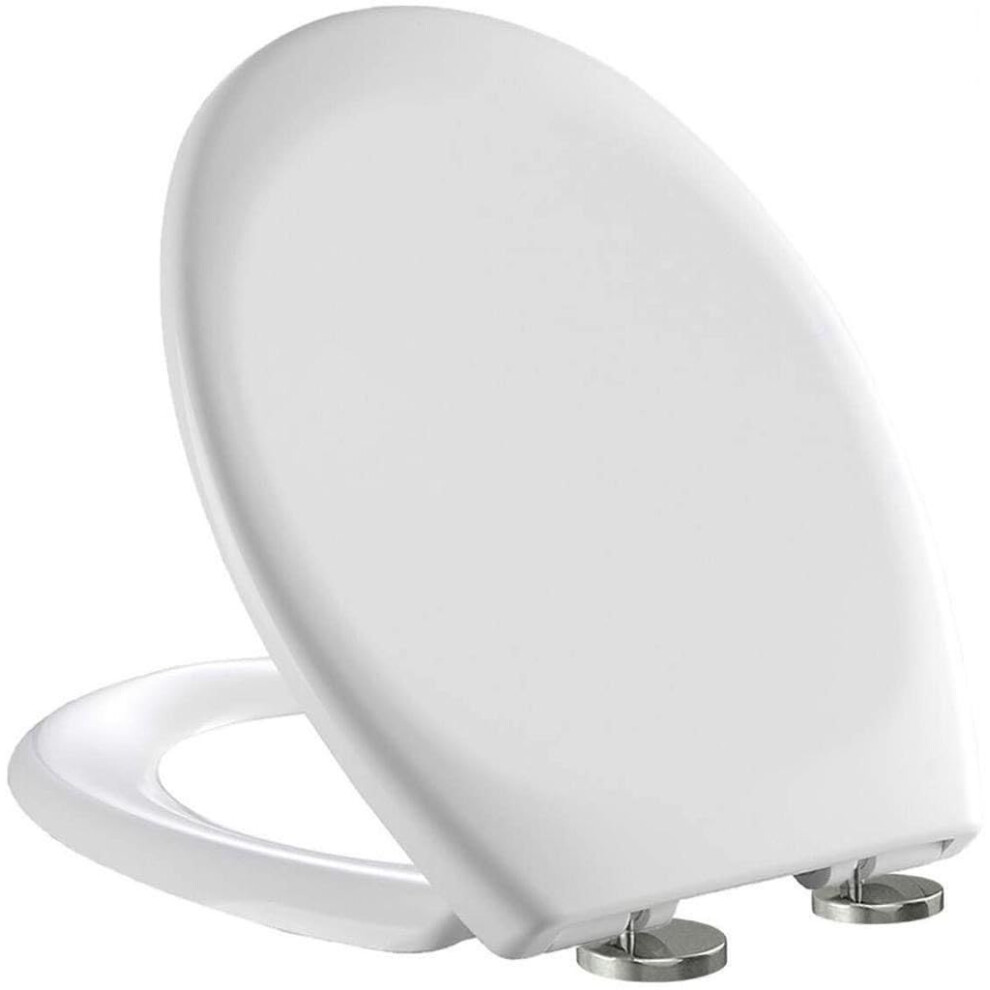 Live4gadgets Slow Soft Close Toilet Seats White, Top Fixing, Stay Tight Toilet Lid Oval Shape, Heavy Duty Urea-Formaldehyde Anti-Bacterial Material 5060645598954
