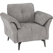 Amalfi 1 Seater Chair in Grey Fabric and Metal Legs