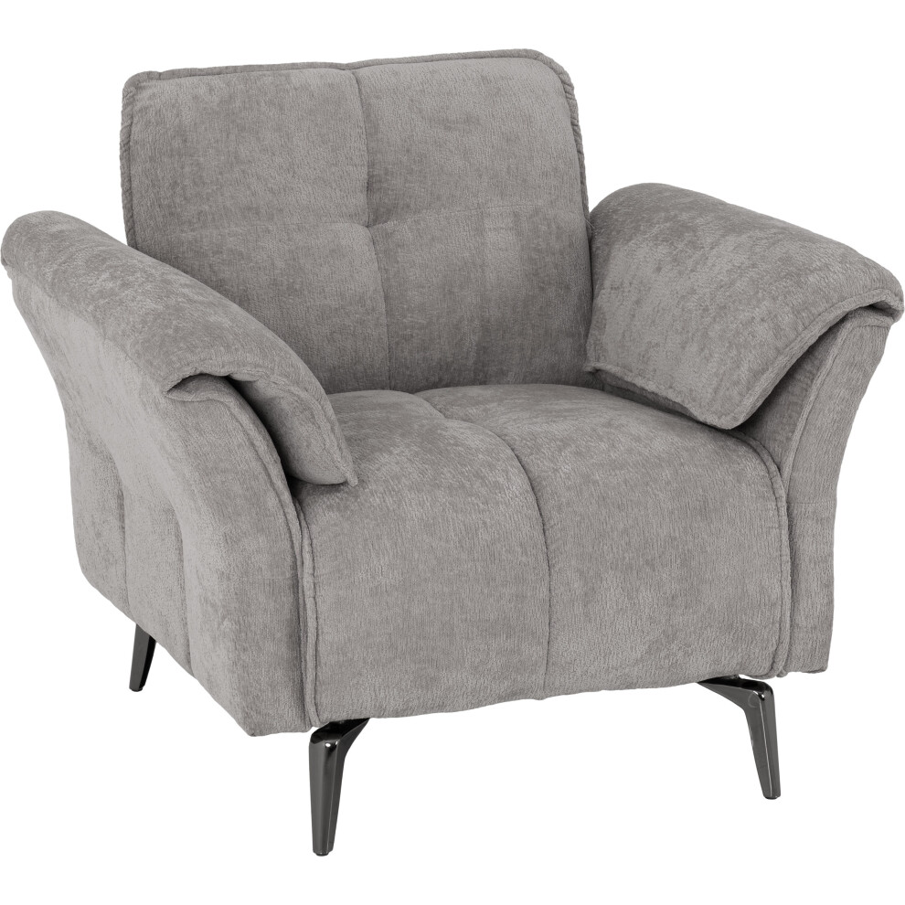 Seconique Amalfi 1 Seater Chair In Fabric And Metal Legs Grey