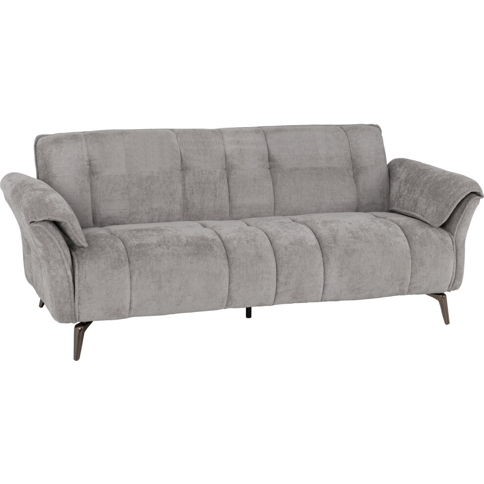 Amalfi 3 Seater Sofa in Grey Fabric with Metal Legs 2 Man Delivery