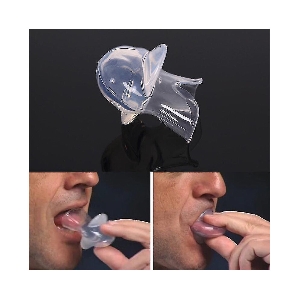 Silicone Anti Snore Tongue Retaining Device With Case Stop Snoring Breathing Sleep Aid Tool