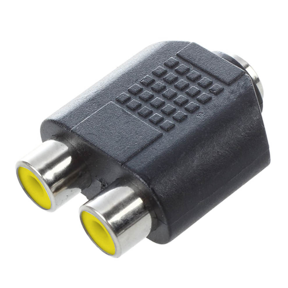 3.5Mm Female Jack To Dual Rca Female Phono Adapter Connector 4851379763333