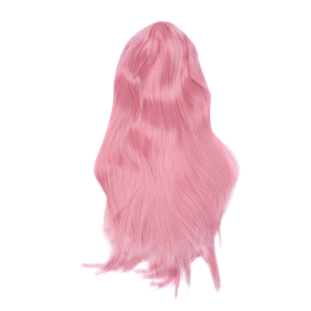 Typecat 80Cm Long Straight Cosplay Wig Multicolor Heat Full Resilient Wigs (Pink)