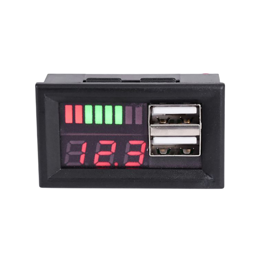 12V Digital Voltmeter Voltage Battery Panel Meter For Car Motorcycle Usb 5V 2A Output 4851379769977