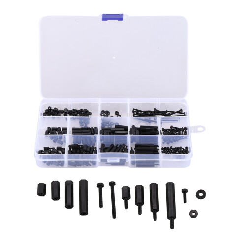 250Pcs M2 Nylon Hex Spacers Screw Nut Standoff Plastic Accessories Assortment for FPV Drone Quadcopter Building PC PCB Motherboard Standoffs
