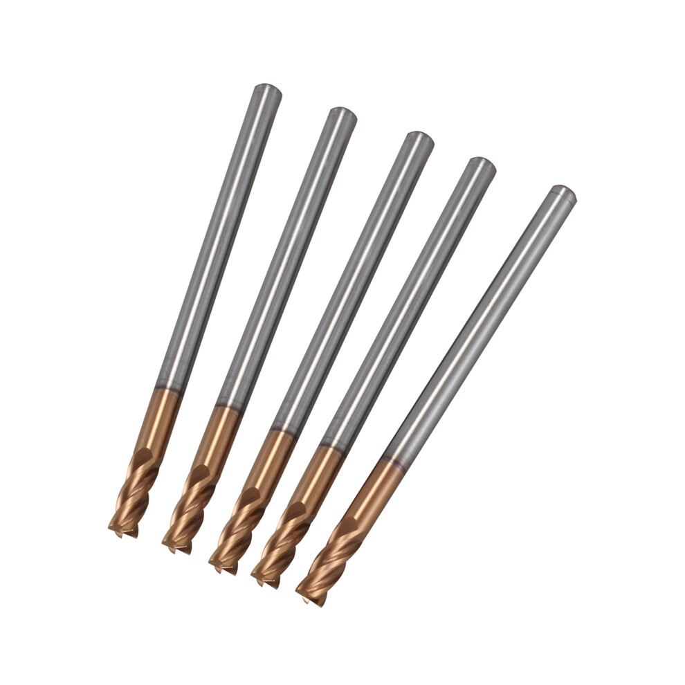 5Pcs 3Mm Solid Carbide Endmills Endmill D3x8xd4x50l 4Flute Side Milling Slotting Profiling Face Mill Standard Length 4851379768925