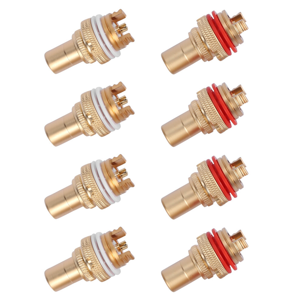 Photos - Cable (video, audio, USB) 8pcs Red+White RCA Female Socket Chassis High Quality RCA Female Connector Phono Copper Plug Amp HiFi