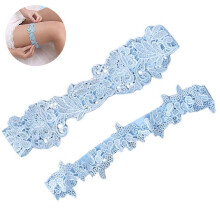 Wedding Bridal Garter - Lace Flower Stocking With Floral Ornaments