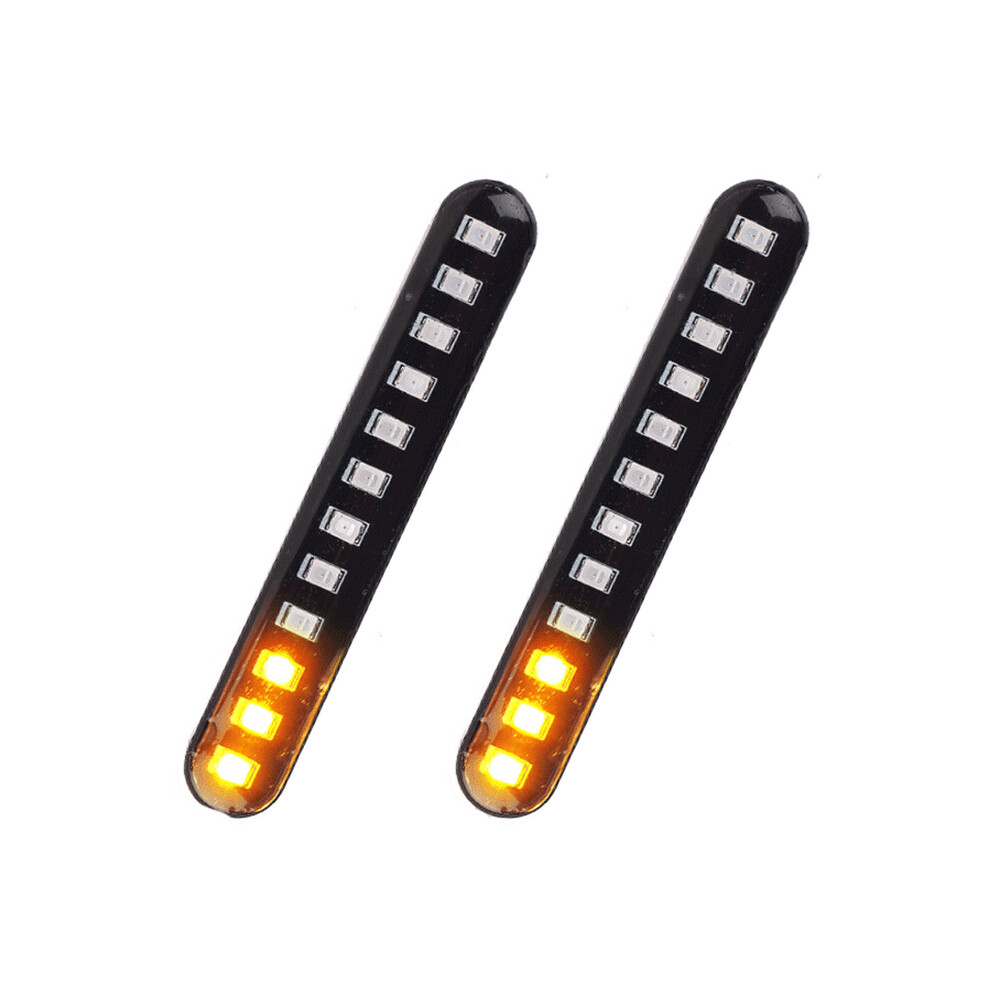 2Pcs Car Motorcycle Flowing Water Tail Brake S 12 Led Turn Signals Strip 3528Smd License Plate Blinker Stop Flicker Light 4851379774810