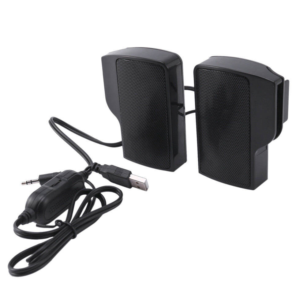 Clip On Usb Speaker For Notebook Laptop Pc Desktop Tablet Wired Stereo Speaker Line Controller Soundbar 4851379779150