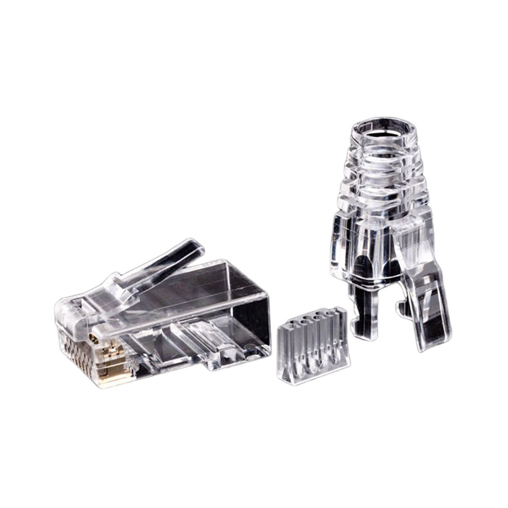 50Pcs Cat6 Rj45 Connector Utp Cable Ethernet Jack 8P8c Network 6 Modular Plugs With 6.5Mm Rj45 Caps 4851379778672