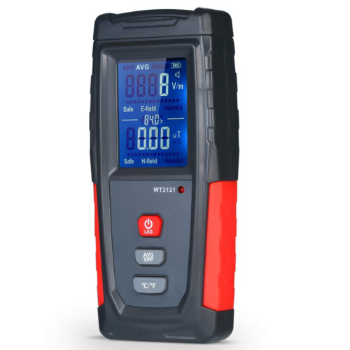 EMF Meter USB Rechargeable, Radiation Detector for Electromagnetic Field and Temperature Precise for 1