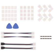 LED Strip Connector 4 Pin 10mm Solderless RGB Light Strip Connector for 5050 SMD - Gapless Connectors,L Shape Connectors