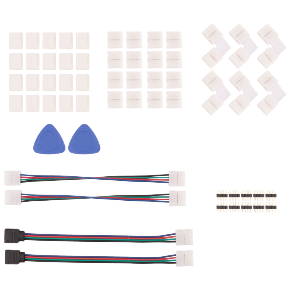 Led Strip Connector 4 Pin 10Mm Solderless Rgb Strip Connector For 5050 Smd - Gapless Connectors,L Shape Connectors Light 4851379783034