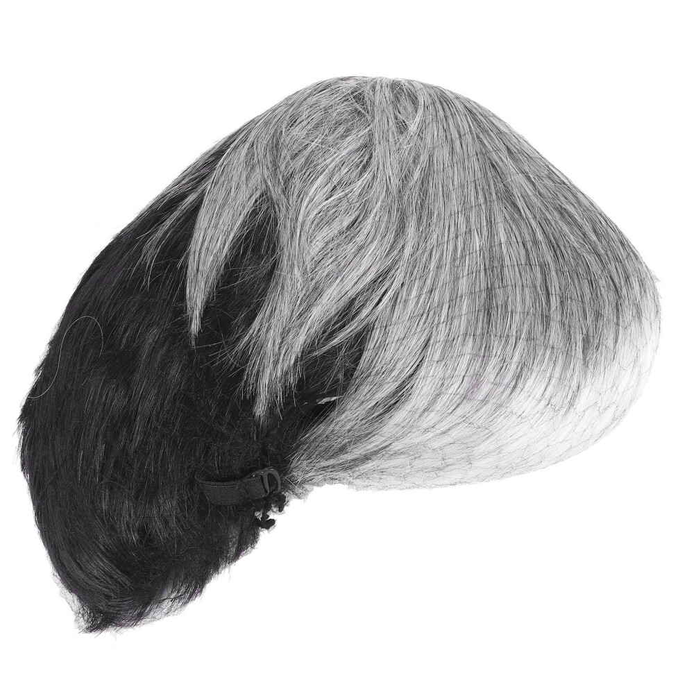Typecat Men Short Straight Wig Ombre Grey Black Synthetic Wig For Male Hair Fleeciness Realistic Natural Toupee Wigs Black,Grey
