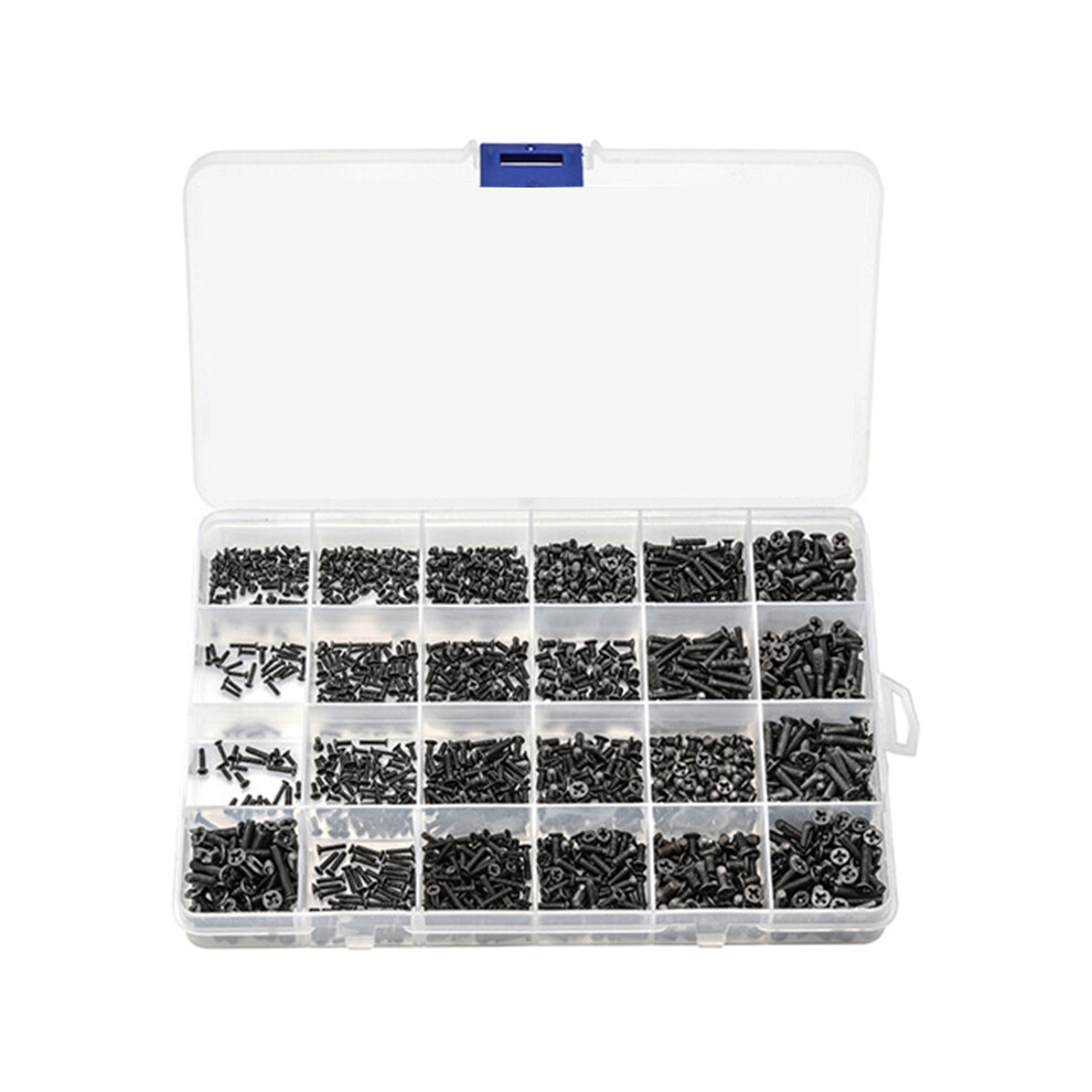 720Pcs Countersunk Flat Head Mini Screw Set M1.4 M1.7 M2 M2.5 M3 Carbon Steel Computer Notebook Laptop Screws Kit