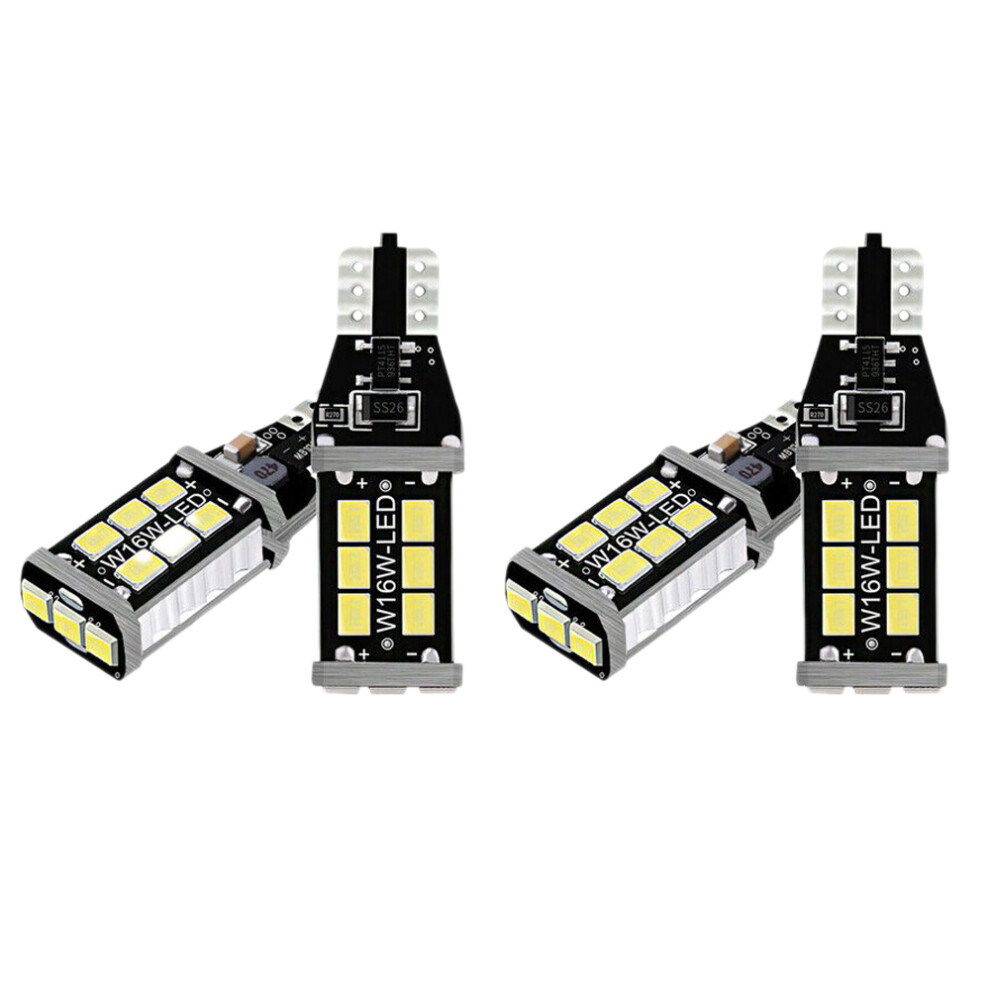 4Pcs Bright Canbus Led Bulb For Car Backup Reverse Lights 912 921 T15 W16w White 4851379786974