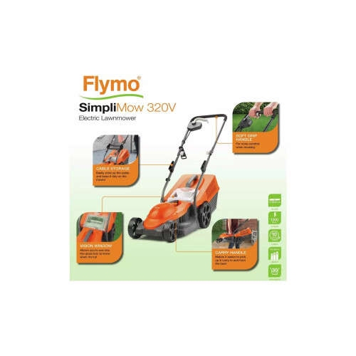 Flymo SimpliMow 32cm Corded Rotary Lawnmower - 320V 1