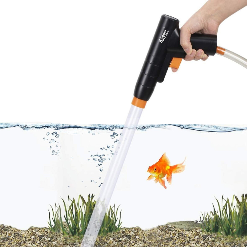Hygger Aquarium Sludge Vacuum Cleaner, New For Quick Water Changes With Suction Button, Aquarium Gravel Cleaning Kit, Aquarium Floor Cleaner, Sludge B