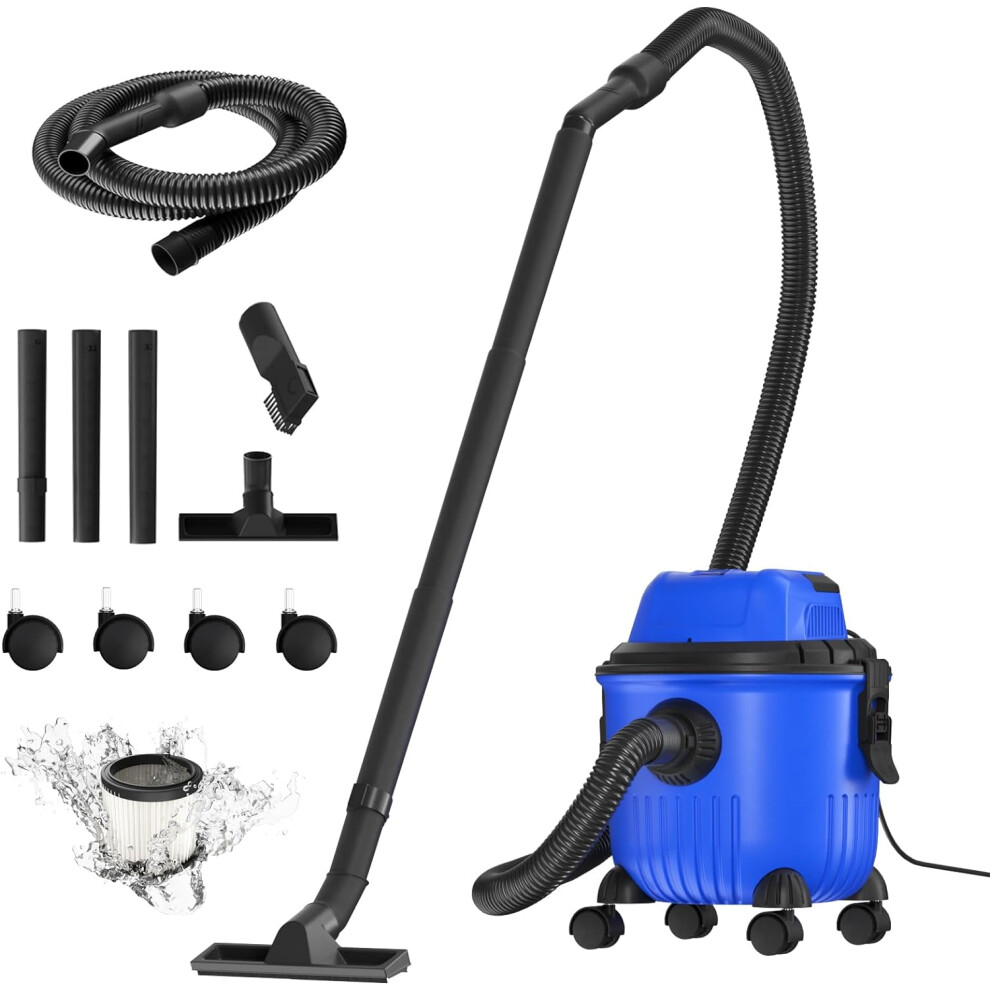 Wet and Dry Vacuum Cleaner Indoor Outdoor Cleaning  Tool with Blower Function with Attachments 3-in-1