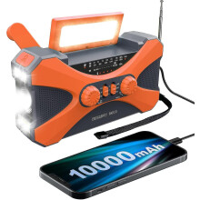 10000mah Emergency Radio, Solar Hand Crank Radio, Portable Am/fm/noaa Weather Radio With Phone Charger Flashlight