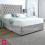 (5ft-King(Without Drawers), Silver Plush) DIVAN BED FRAME 54"WINGED HEADBOARD WITH MATTRESS 1