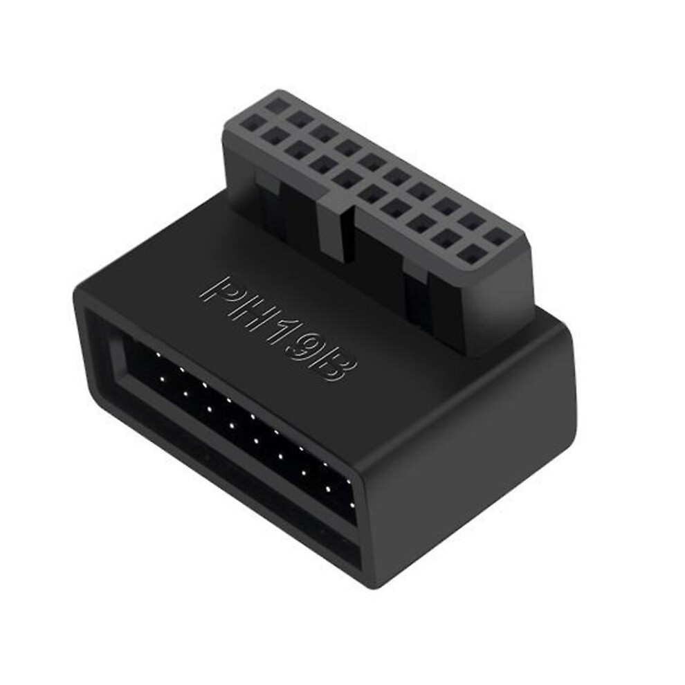 (B) Usb 3.0 19/20Pin Male To Female Extension Adapter Angled 90 Degree Converter 9430790560094