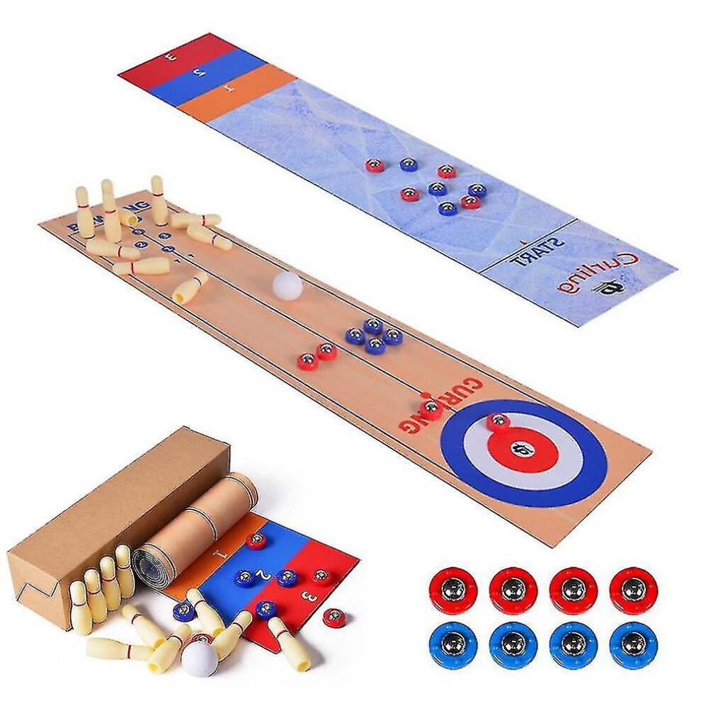 3 In 1 Table Game Shuffleboard Bowling And Curling Portable Family Play Set For Kids And Adults-image-OPC-PDNYJ5N-NEW